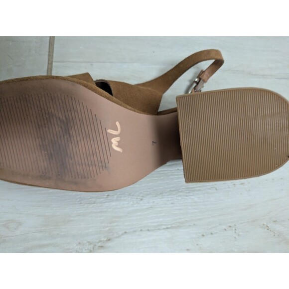 Intentionally Blank Siren Sandal Sling Back  Brown Suede Shoes 7 Whiskey - Picture 3 of 9